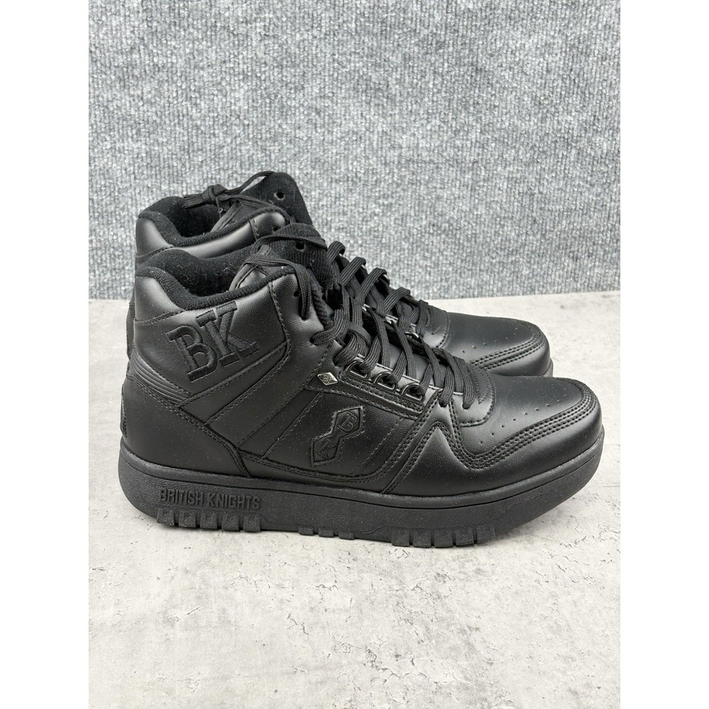 BRITISH KNIGHTS BK Men's Sz 8.5 Empire Triple Black Mid Top Athletic Court Shoe